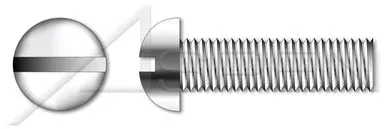 1/2″-20 X 1/2″ Machine Screws, Round Slot Drive, Full Thread, Stainless Steel