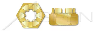 1/4″-20 Slotted Castle Nuts, Brass