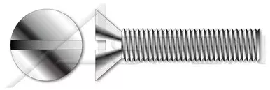 #1-72 X 5/8″ Machine Screws, Flat Head Slot Drive, 82 Degree Countersink, Full Thread, Stainless Steel