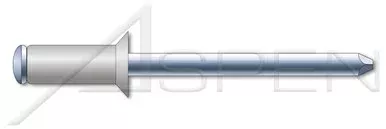 1/8″, Grip=0.06″-0.12″ Blind Rivets, Aluminum Body / Steel Pin, Countersunk External