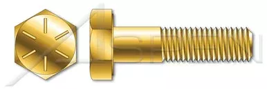 1″-8 X 3-1/2″ Hex Head Cap Screws Bolts, UNC Coarse Thread, Grade 8 Steel, Yellow Zinc
