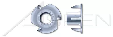 #10-24, Height=5/16″ T-Nuts, 3 Prongs, Steel, Zinc Plated