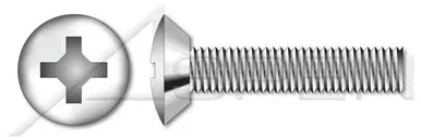 #10-24 X 7/16″ Machine Screws, Oval Undercut Phillips Drive, 82 Degree Countersink, Full Thread, Stainless Steel