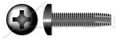 #10-32 X 5/8″ Thread-Cutting Screws, Type “F”, Pan Phillips Drive, Steel, Black Oxide