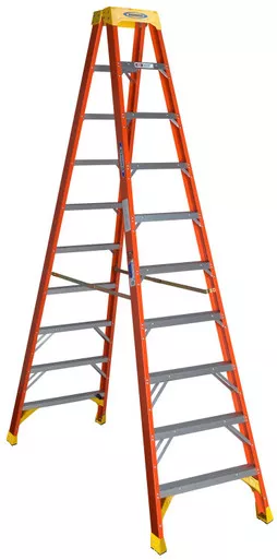 10 Step Fiberglass Twin Front Ladders - 1