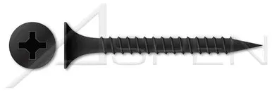 #10 X 1-1/4″ Drywall Screws, Bugle Phillips Drive, Coarse Thread, Steel, Black Phosphate