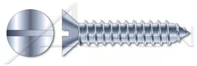 #10 X 1-1/4″ Self-Tapping Sheet Metal Screws, Type “AB”, Flat Slot Drive, Steel, Zinc Plated and Baked