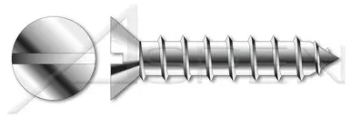 #10 X 1-1/4″ Self-Tapping Sheet Metal Screws, Type “A”, Flat Head Slot Drive, Stainless Steel