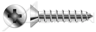 #10 X 2-1/2″ Self-Tapping Sheet Metal Screws, Type “A”, Flat Phillips Drive, Stainless Steel