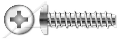 #10 X 2″ Hi-Lo Self-Tapping Sheet Metal Screws, Pan Phillips Drive, Full Thread, Stainless Steel