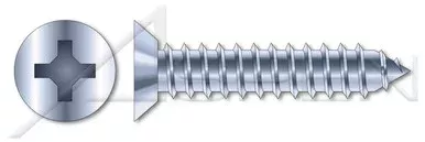 #10 X 3/8″ Self-Tapping Sheet Metal Screws, Type “AB”, Flat Undercut Phillips Drive, Steel, Zinc Plated and Baked