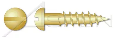 #10 X 3″ Wood Screws, Round Slot Drive, Brass