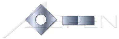 #12-24 Square Machine Screw Nuts, Not Chamfered or Countersunk, Steel, Zinc Plated