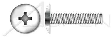 #12-24 X 3/8″ Machine Screws, Truss Phillips Drive, Full Thread, Stainless Steel