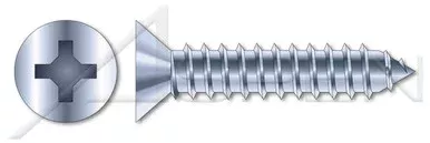 #12 X 1-1/4″ Self-Tapping Sheet Metal Screws, Type “AB”, Flat Phillips Drive, Steel, Zinc Plated and Baked