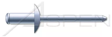 3/16″, Grip=0.37″-0.50″ Blind Rivets, Steel Body / Steel Pin, Dome Head