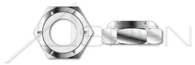3/8″-16 Hex Nylon Insert Stop Lock Nuts, NTM and NTE Thin Series, Stainless Steel