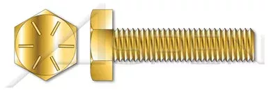 3/8″-16 X 3″ Hex Tap Bolts, Full Thread, Grade 8 Steel, Yellow Zinc