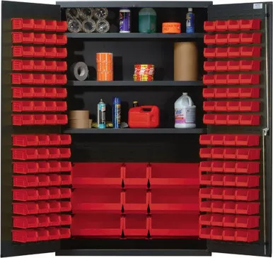 48" Wide Heavy-Duty All-Welded Bin Cabinets - Complete Packages - 1