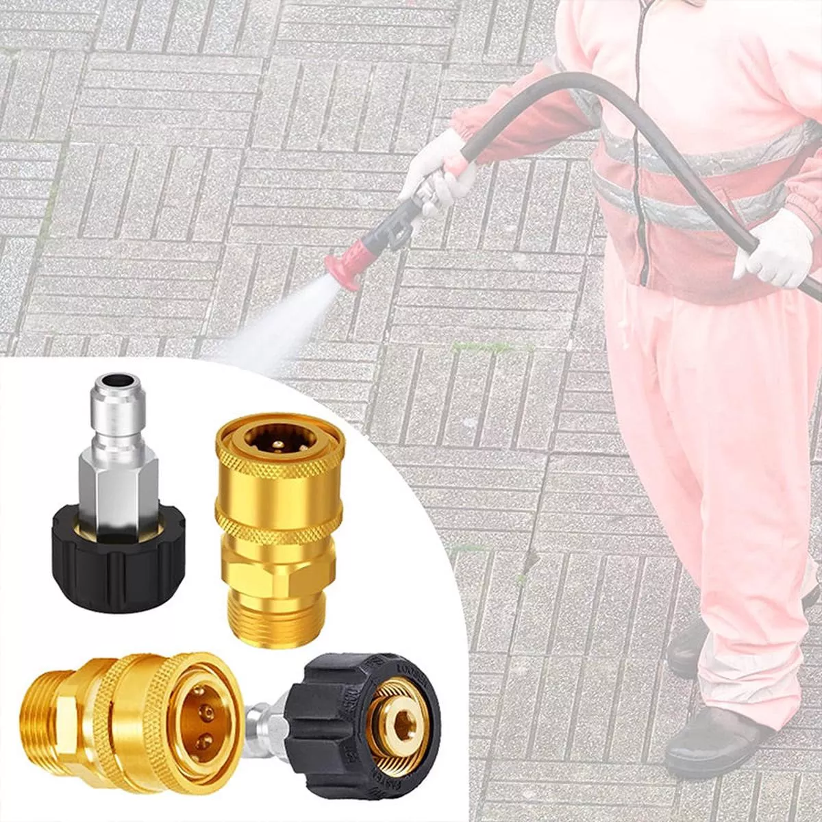 49% OFF !!High-Pressure Washer Connector Set, Includes 8 Accessories.