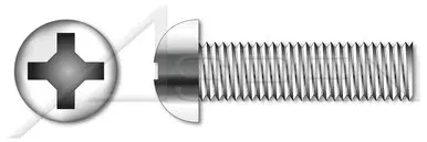5/16″-18 X 4″ Machine Screws, Round Phillips Drive, Full Thread, Stainless Steel