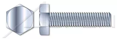 5/16″-18 X 7″ Hex Tap Bolts, Full Thread, Steel, Zinc Plated