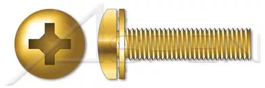 #6-32 X 1/2″ SEMS Internal Tooth Washer Machine Screws, Pan Phillips Drive, Steel, Yellow Zinc