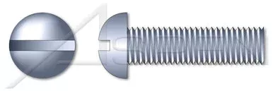 #6-32 X 7/8″ Machine Screws, Round Slot Drive, Full Thread, Steel, Zinc Plated