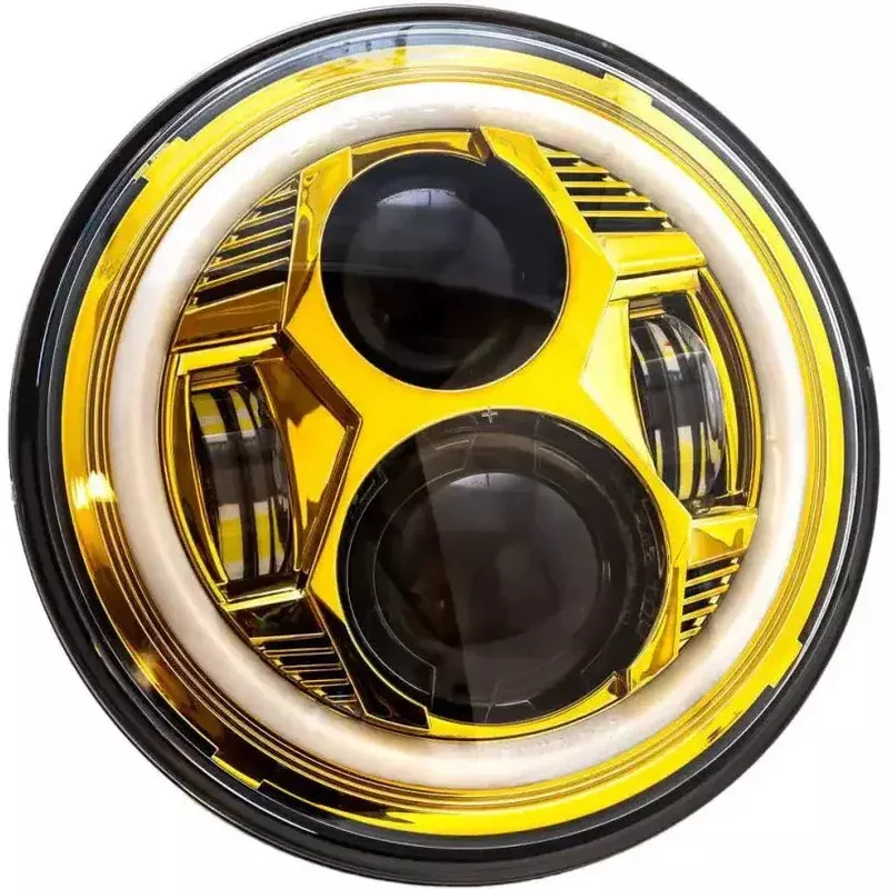 7″ Led Headlight Gold Halo Indian