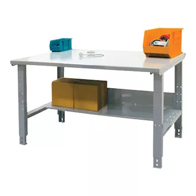 72 x 36 Adjustable Height Industrial Workbench with Lower Shelf - 1