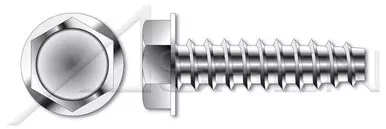 #8-16 X 1″ Trilobe Thread Rolling Screws for Plastics, Hex Indented Washer Head, 48-2 Double-Lead Thread, 18-8 Stainless Steel, Passivated and Waxed