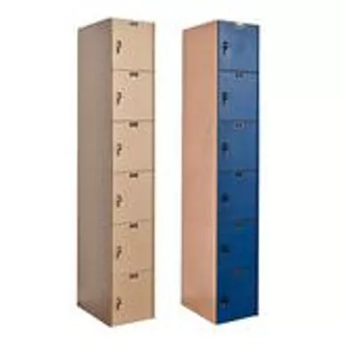 AquaMax Solid Plastic Stock Lockers - Six Tier 1-Wide