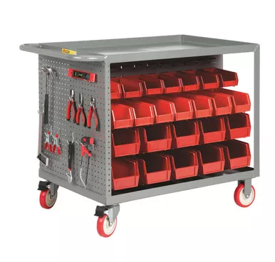 Bin Cart with Pegboard Tool Storage - 1