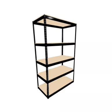 Black Bulk Shelving - 5 Shelf Units - Particle Board - 4