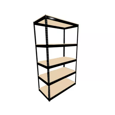 Black Bulk Shelving - 5 Shelf Units - Particle Board - 6