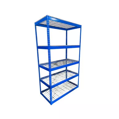 Blue Bulk Shelving - 5 Shelf Units - Wire Shelves - 2