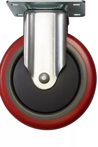 CA4 Series Polyurethane Swivel and Rigid Medium Duty Casters - 5 Inch - 2