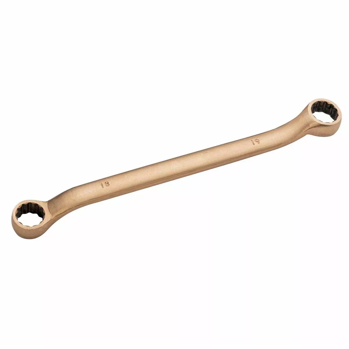 Carltsoe Safety CS Unitec Ex202F-190UA Aluminum Bronze Non-Sparking, Low-Magnetism, Corrosion Resistant 12 Point Offset Double Box End Wrench 1-7/16″ x 1-5/8″ (202FU-190UA)