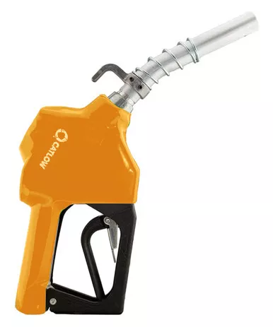 Catlow CWNEPLF-H-OR Cold Weather Secur Flo Pressure Sensitive 3/4" Orange Auto Diesel Farm Nozzle w/ 2 Step Hold Open Device & Hook