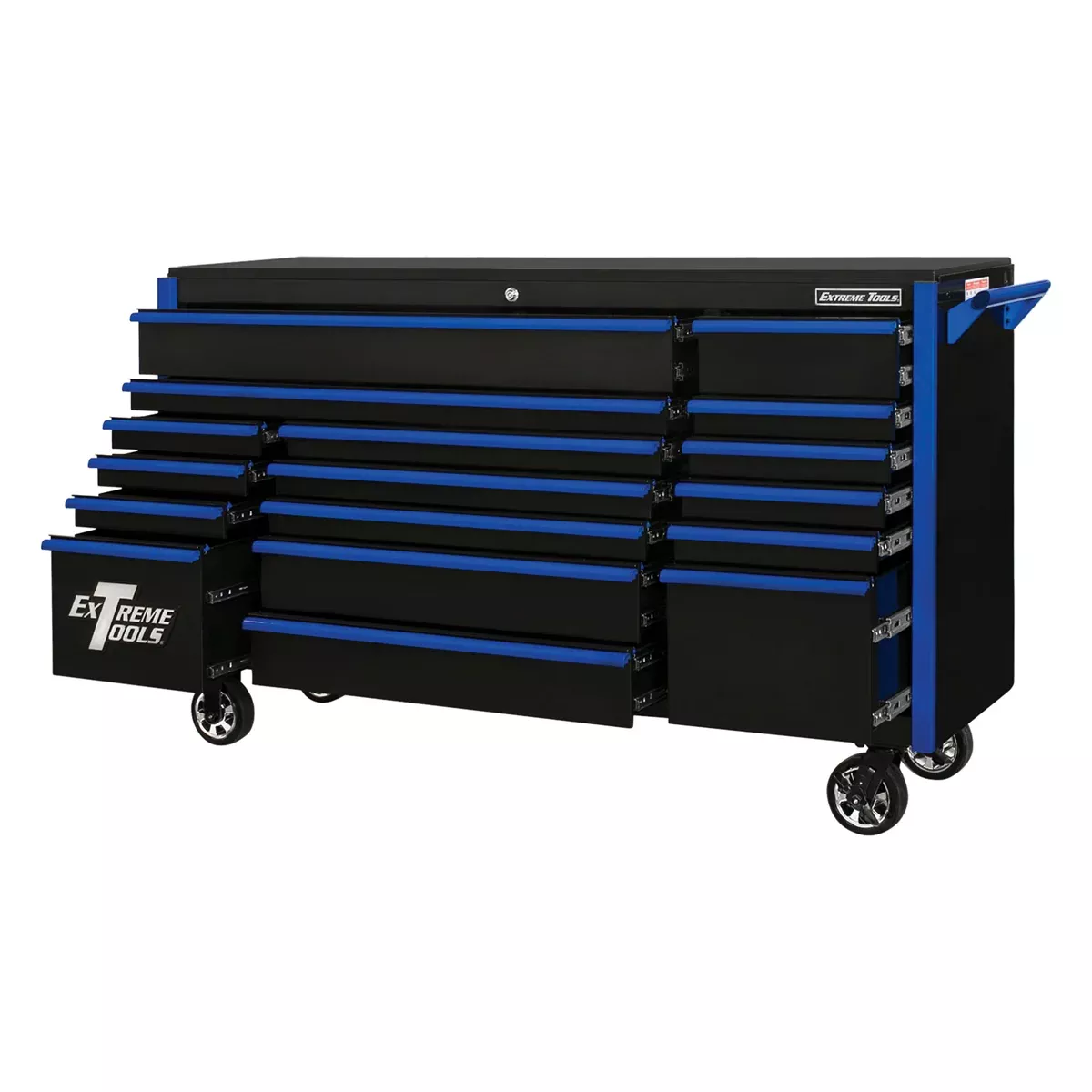 Extreme Tools TPL Bank Roller, Black, Blue-Drawer EXTDX722117RCBKBL