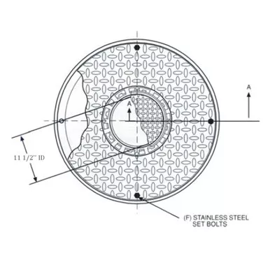 Fairfield Industries 381-WT 38'' Water Tight Dual Access Single Port Heavy Duty Manhole w/ 12'' Skirt