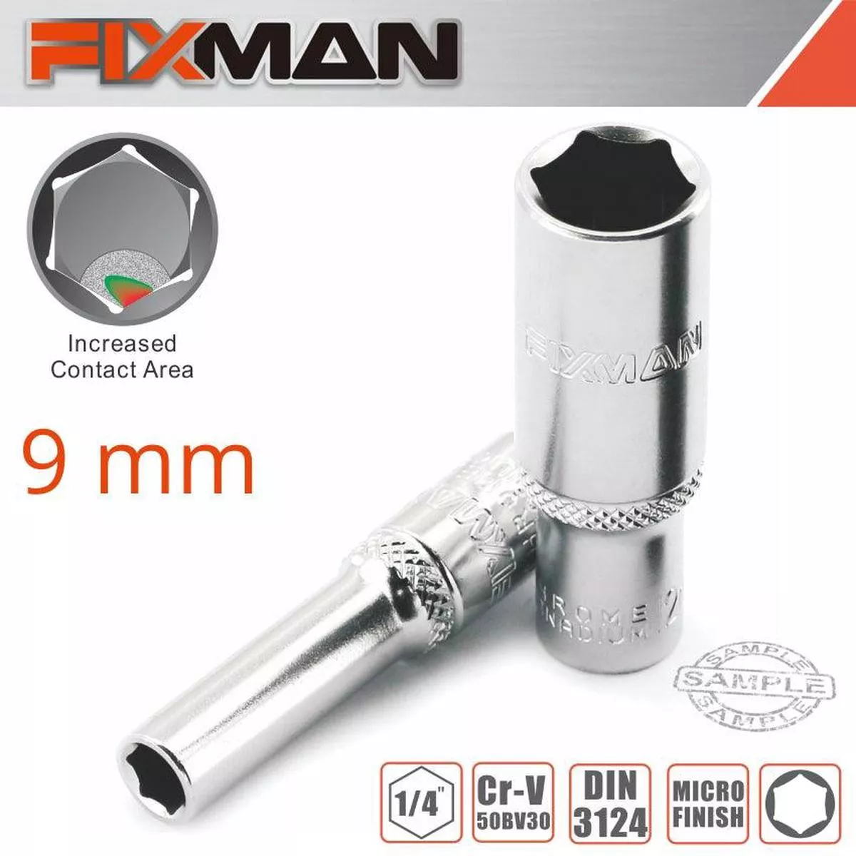 Fixman Fixman 1/4′ Dr Deep Socket 9 Mm