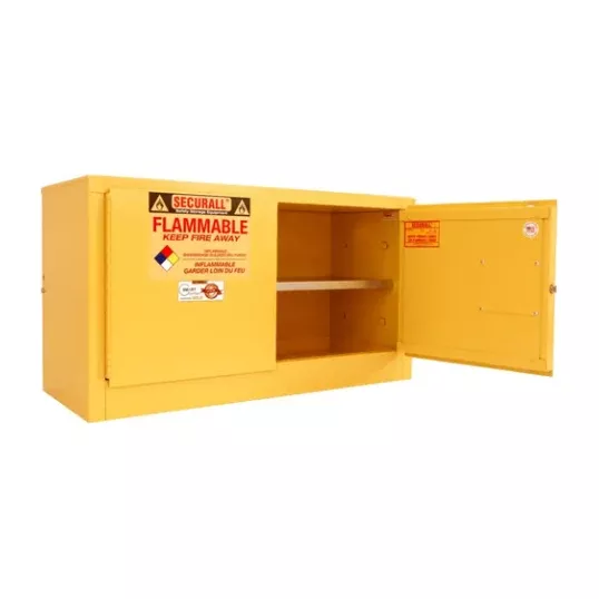 Flammable Liquid Storage Cabinet | 18 Gallon | 2 Door| Wall Mountable | Self-Latch | Securall