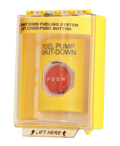 Franklin Fueling IA-ESOC Yellow Emergency Stop Operator w/ Lift-Up Clear Cover