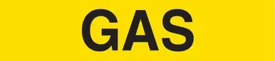GAS Yellow/Black Printed Self- Adhesive VynMark Individual Pipe Identification Markers | Incom Signs