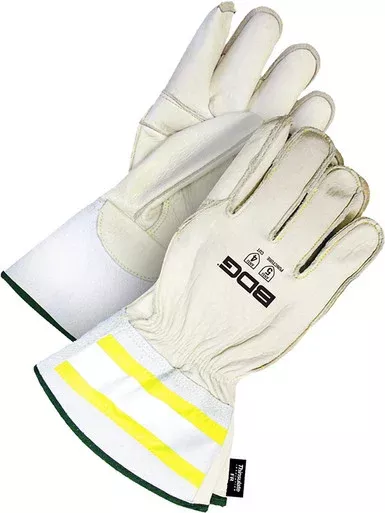 Grain Cowhide Utility Glove Hi-Viz 3 in Cuff W/ Thins C100 | Bob Dale Gloves