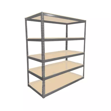 Gray Bulk Rack - 5 Shelf Units - Particle Board