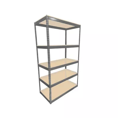 Gray Bulk Shelving - 5 Shelf Units - Particle Board - 2