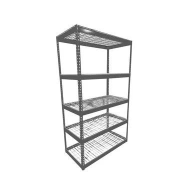 Gray Bulk Shelving - 5 Shelf Units - Wire Shelves - 6