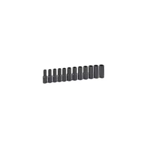 Grey Pneumatic 1/2″DR 12PC DP METR 12 Piece 1/2″ Drive 6 Point Deep Length Metric Magnetic Impact Set
